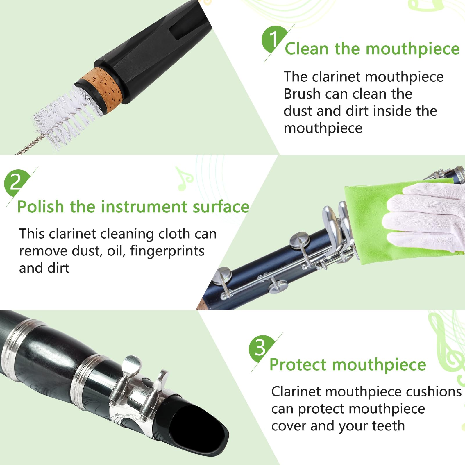 Boao 23 Pcs Clarinet Cleaning Kit Clarinet Accessories All in One Clarinet Cleaner Kit with Maintenance Kit Clarinet Swab Clarin